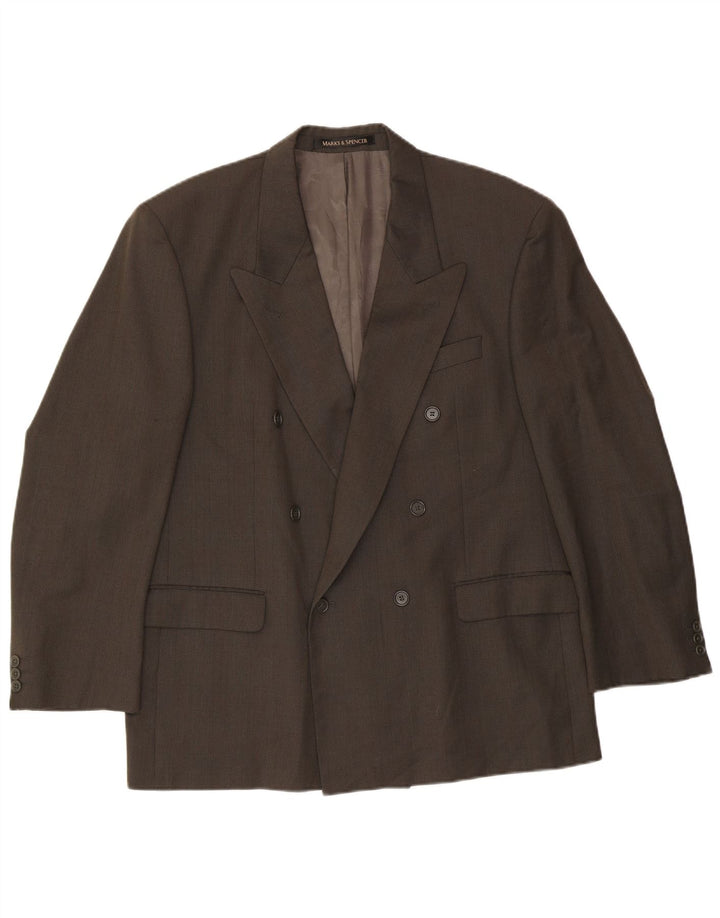 Marks & Spencer Veste blazer croisée pour homme UK 44 XL à carreaux verts