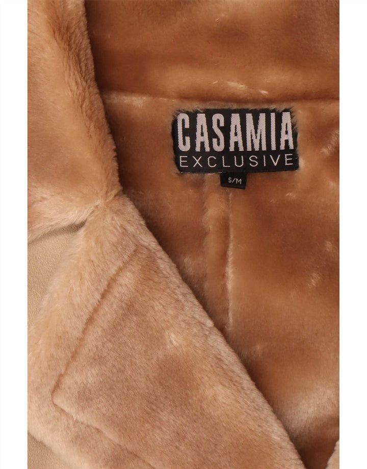 Casamia Manteau Sherpa surdimensionné pour femme UK 10 Petit polyester beige
