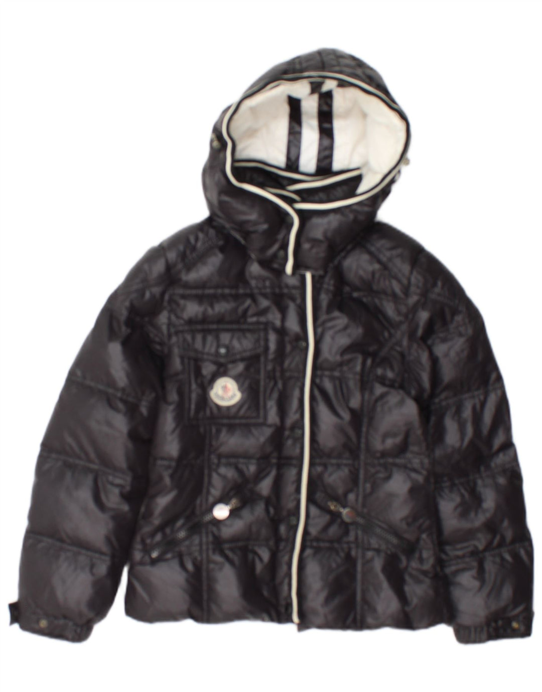 Moncler Veste matelassée à capuche pour fille 9-10 ans en polyamide bleu marine