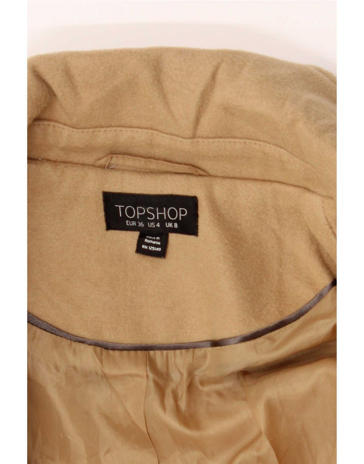 Topshop Manteau Femme UK 8 Petit Beige Polyester