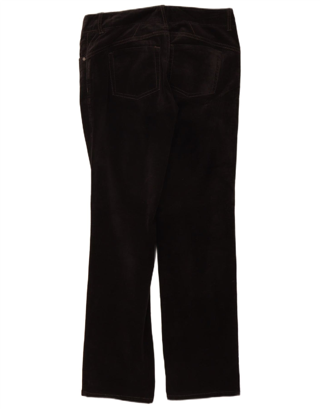 DKNY Pantalon décontracté droit en velours pour femme US 8 Medium W30 L33 Noir