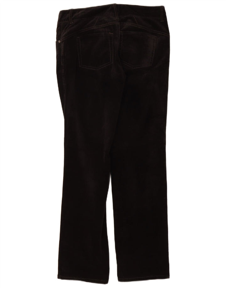DKNY Pantalon décontracté droit en velours pour femme US 8 Medium W30 L33 Noir