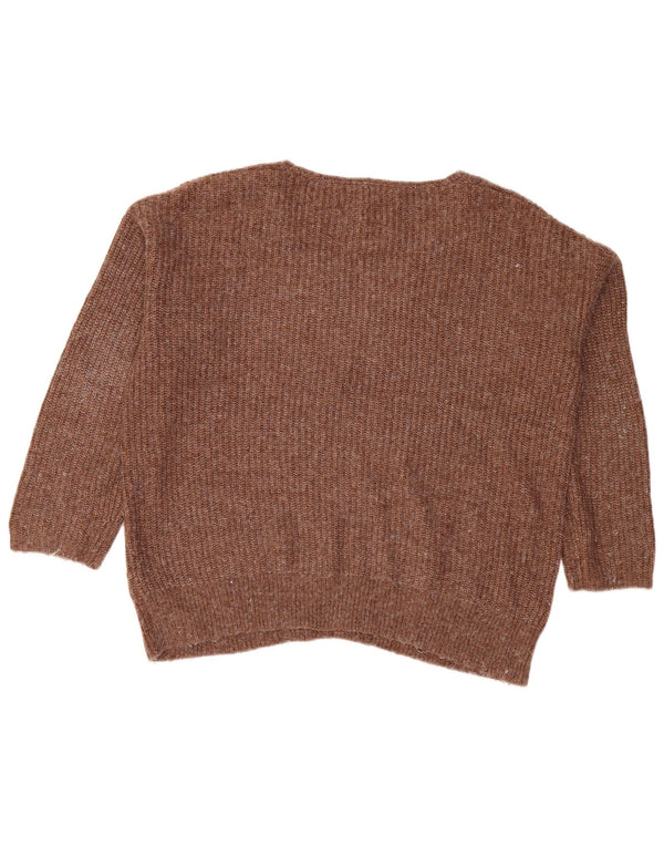 Fat Face Pull surdimensionné à col en V pour femme UK 16 Large Marron moucheté