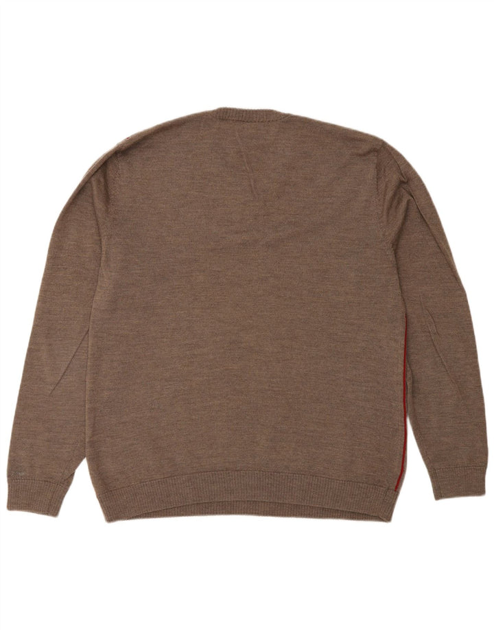 Gap Pull col V pour homme en laine mérinos à rayures grises