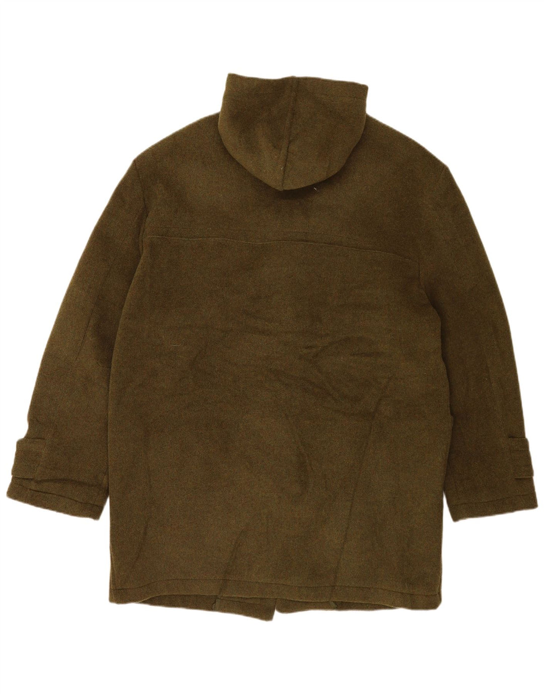 Zip Duffle Coat à capuche pour femme UK 16 Large Vert Laine