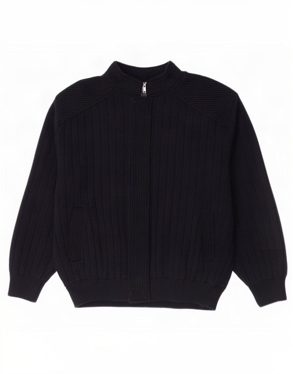 vintage Mens Cardigan Pull Grand Bleu Marine
