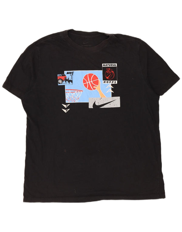 NIKE T-shirt graphique pour homme XL en coton noir