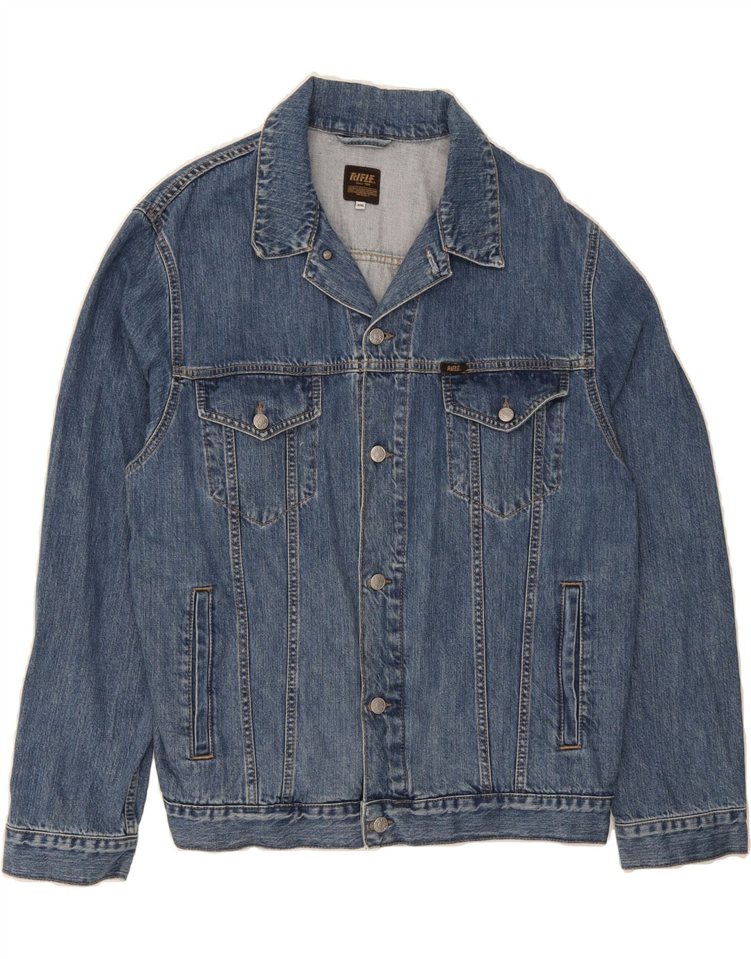 RIFLE Mens Denim Jacket UK 44 2XL Blue Cotton Vintage Rifle and Second-Hand Rifle from Messina Hembry 