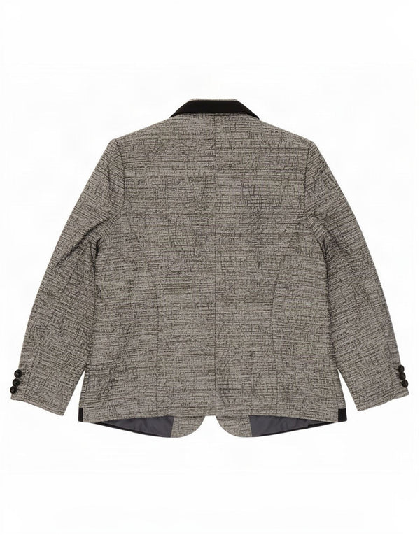 vintage Femme 1 Bouton Blazer Veste IT 54 3XL Gris Paisley