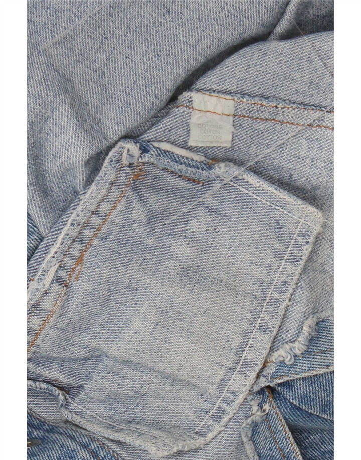 veste en denim militaire femme vintage IT 46 Grand coton bleu