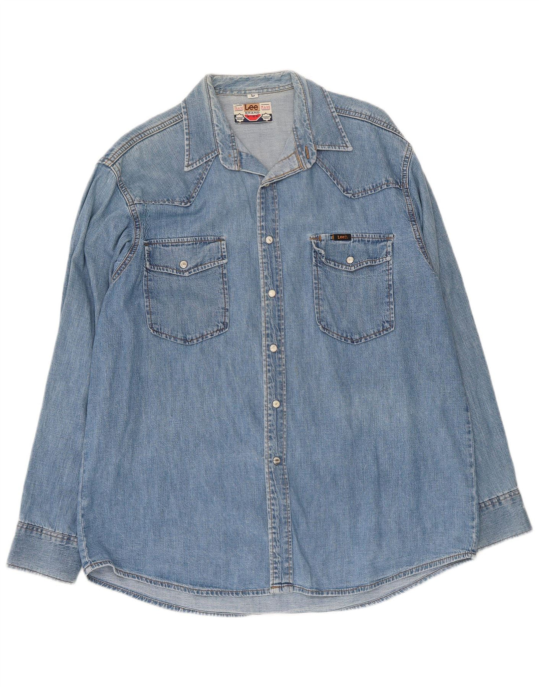 Lee Chemise en Jean Homme Large Bleu Coton
