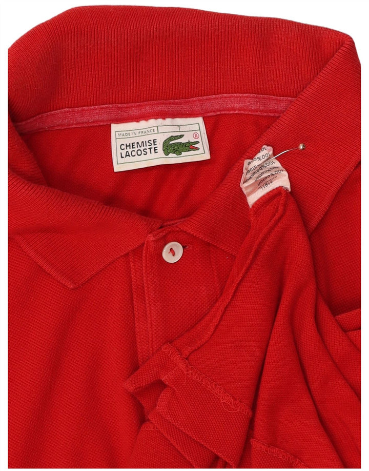 LACOSTE Polo Homme Taille 7 2XL Rouge Coton