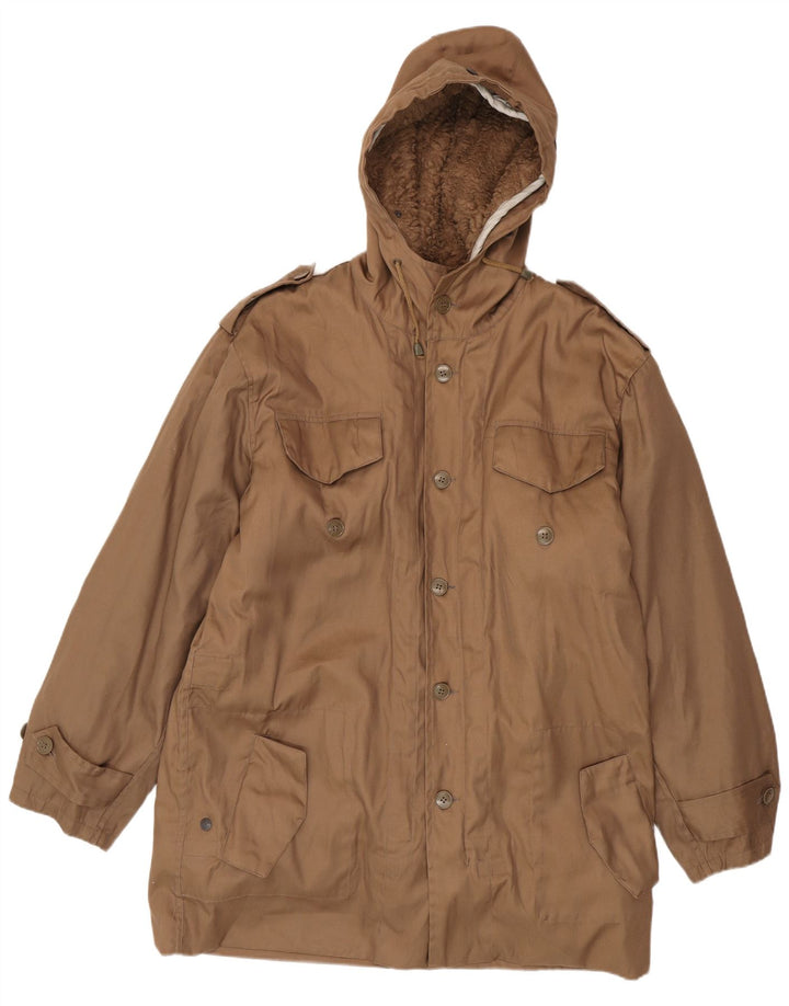 Country Veste Sherpa Parka à capuche pour homme UK 38 Beige moyen Polyester