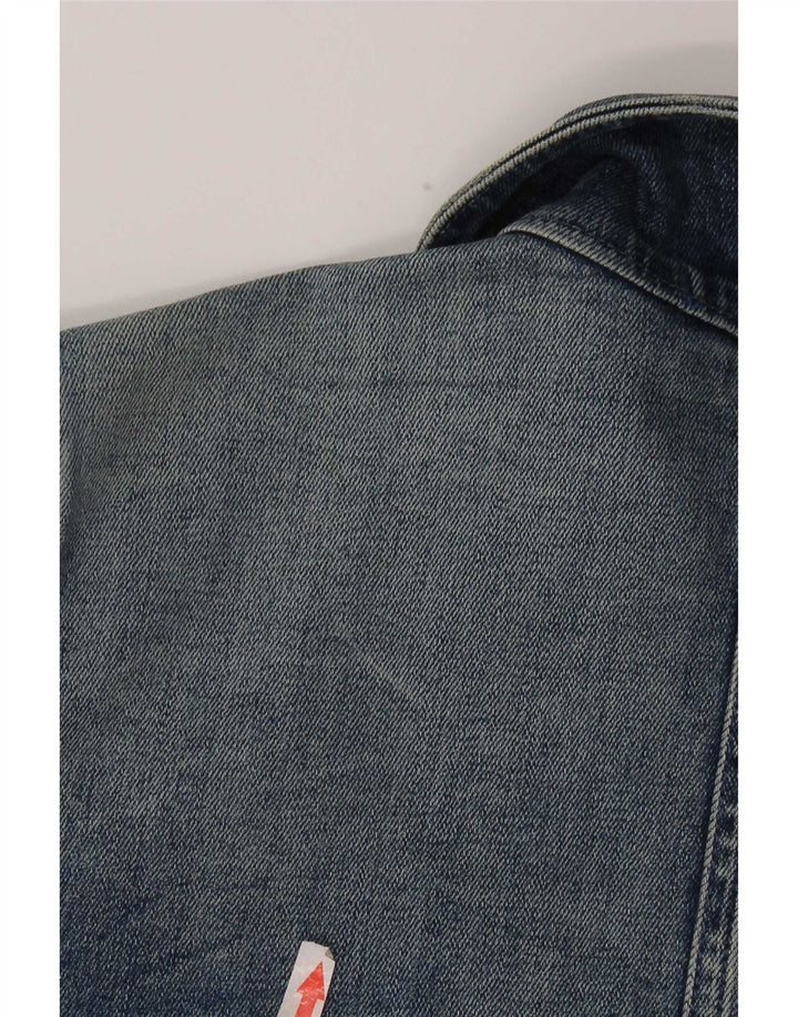 veste en denim crop femme vintage IT 40 petit coton bleu