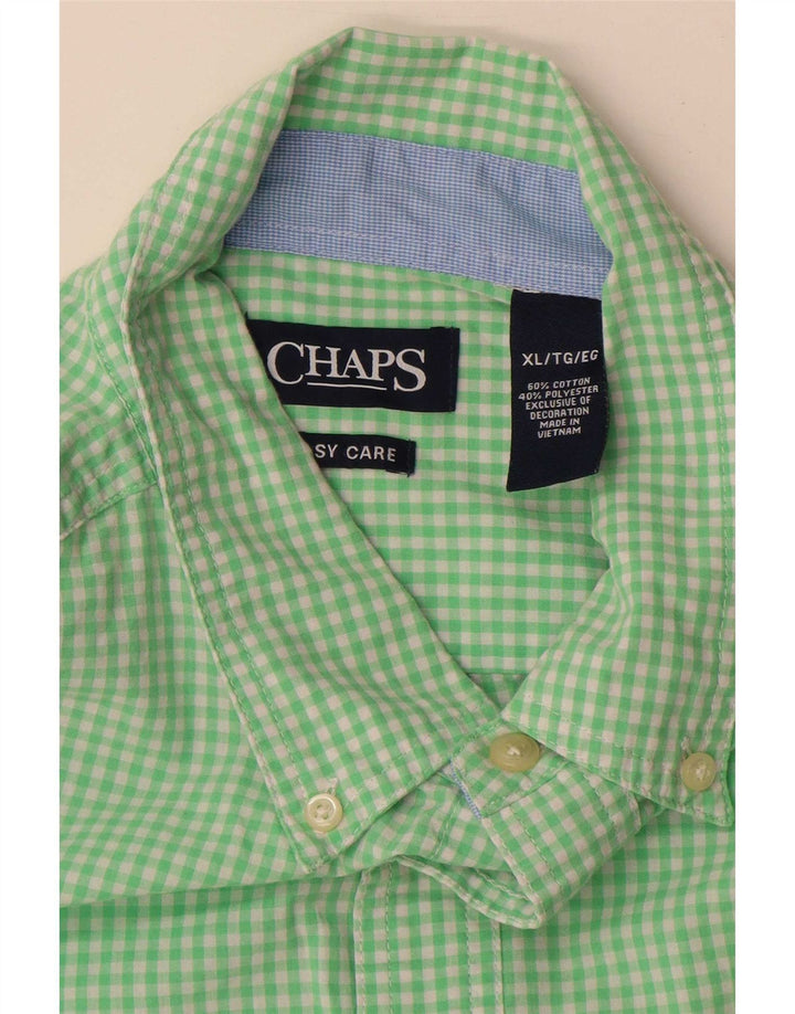 Chaps Chemise homme facile d'entretien XL en coton vichy vert