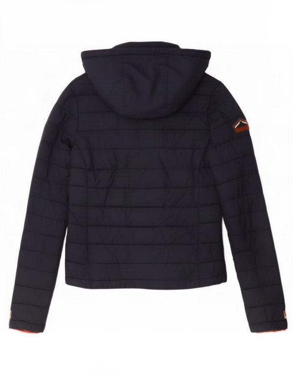 Superdry Veste matelassée à capuche pour femme UK 6 XS Bleu marine Polyester