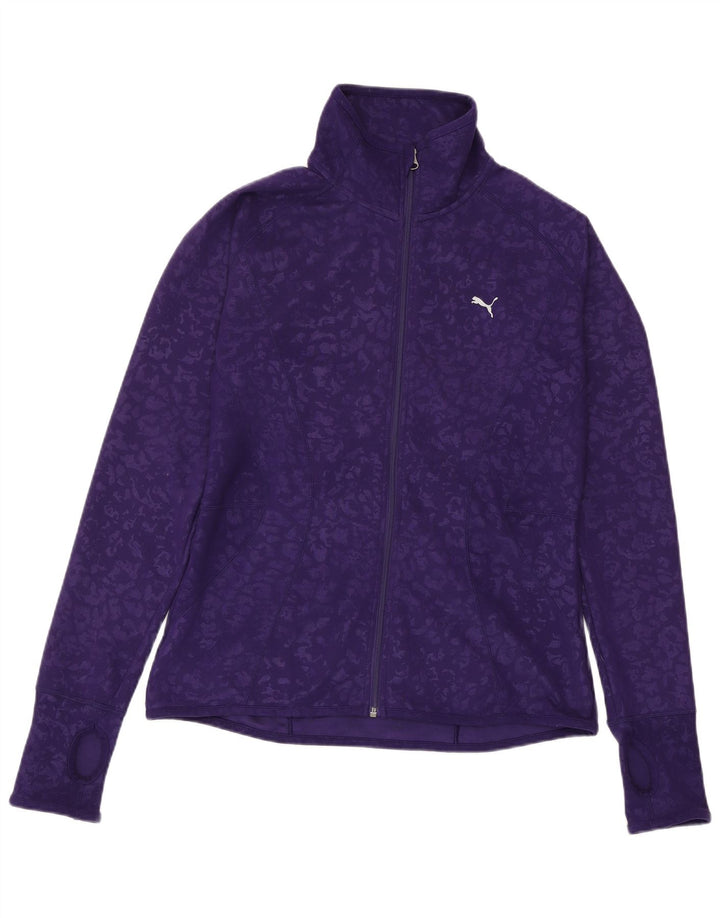 PUMA Veste de survêtement pour femme UK 44 Large Violet Animal Print Polyester