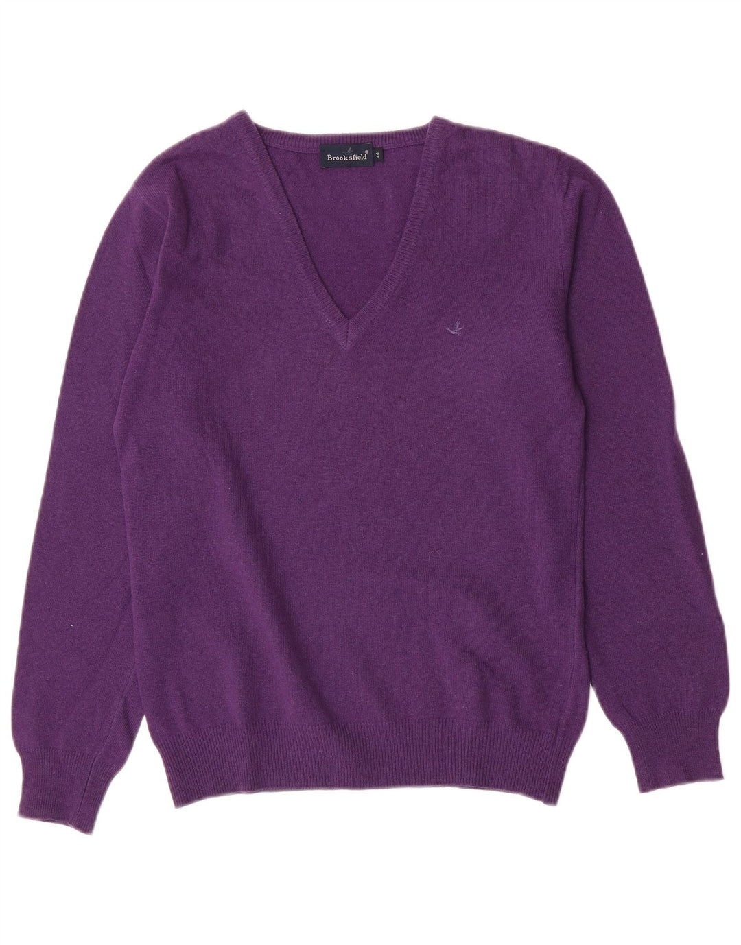 Brooksfield Pull col V pour femme IT 44 Laine violet moyen