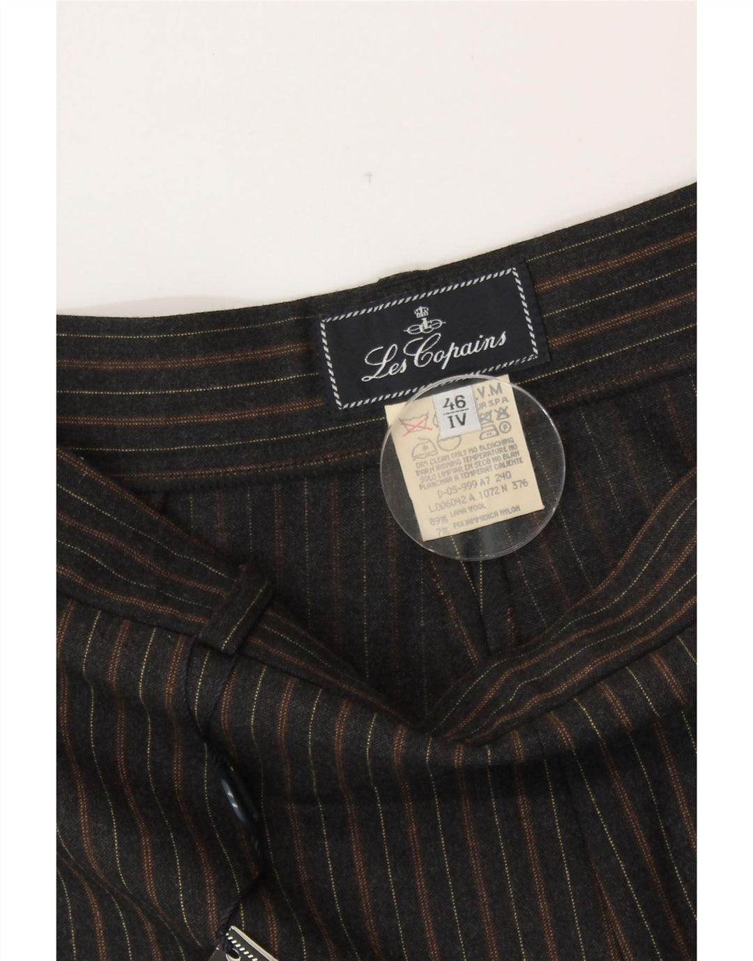 LES COPAINS Pantalon décontracté taille haute pour femme IT 46 Large W30 L33 Noir