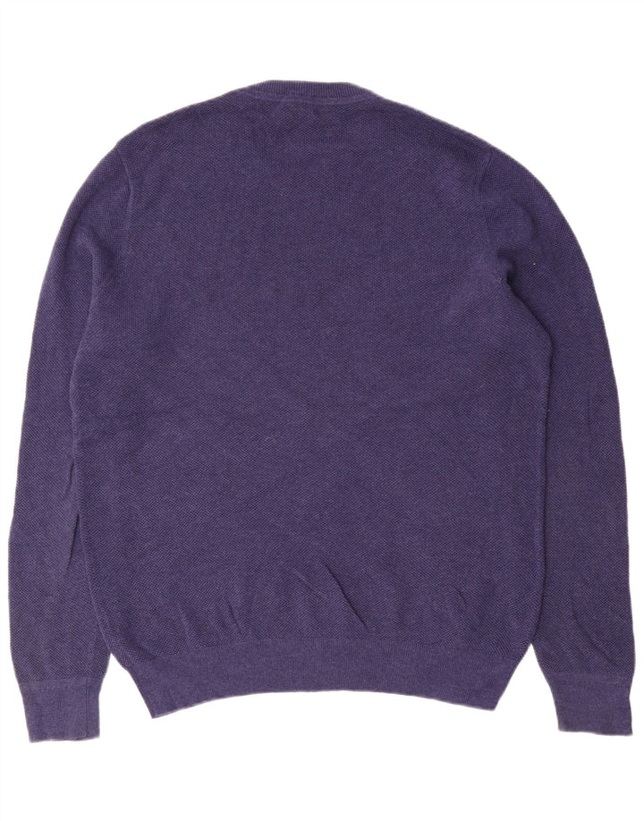 John Lewis Pull à col rond pour homme en coton bleu marine moyen