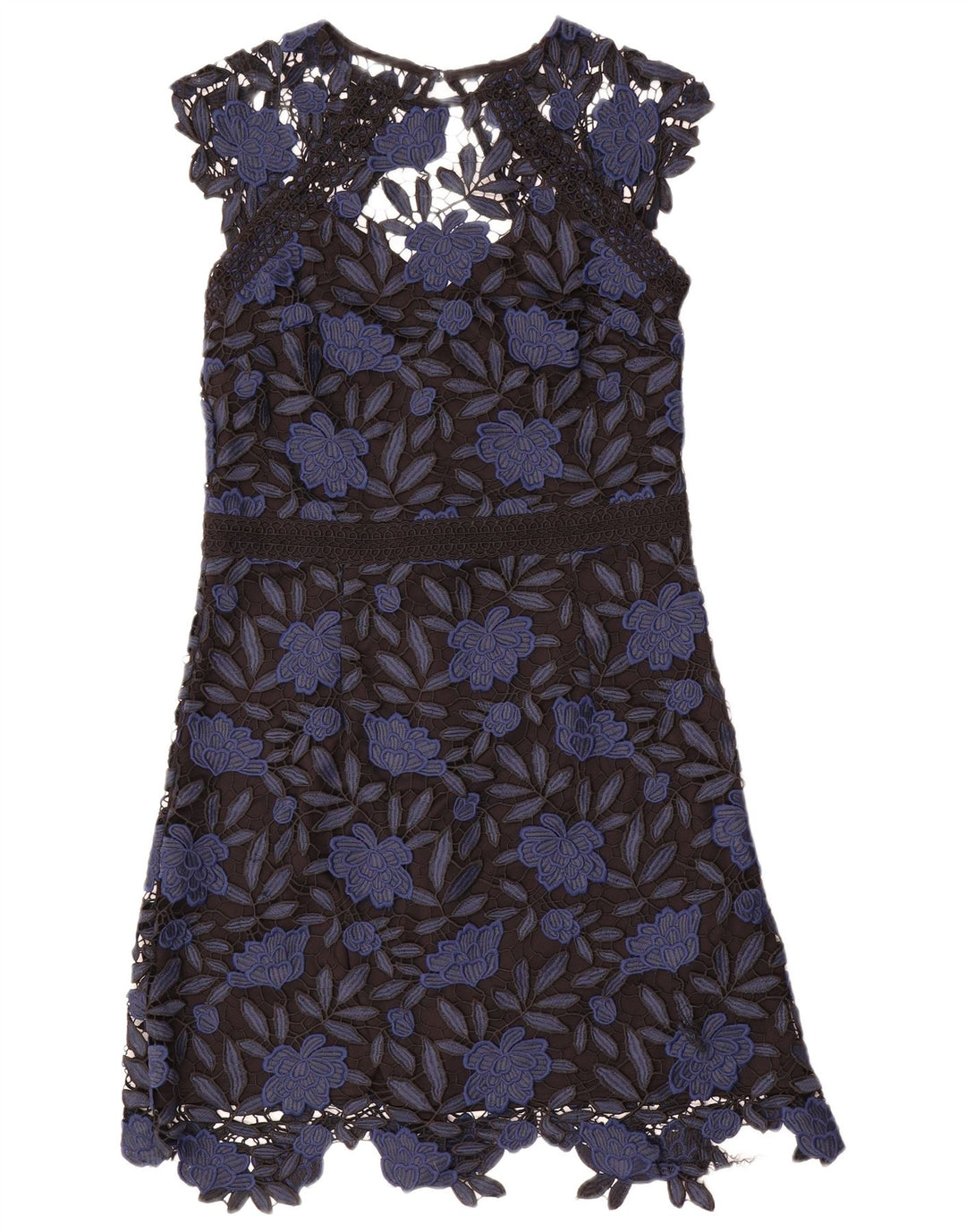 Lipsy Robe trapèze pour femme UK 44 Medium Bleu marine Floral Polyester