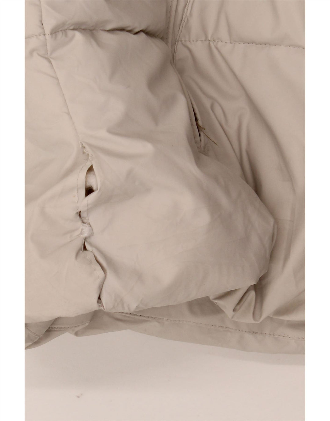 Zara Veste matelassée à capuche pour femme UK 16 Large Blanc Polyester