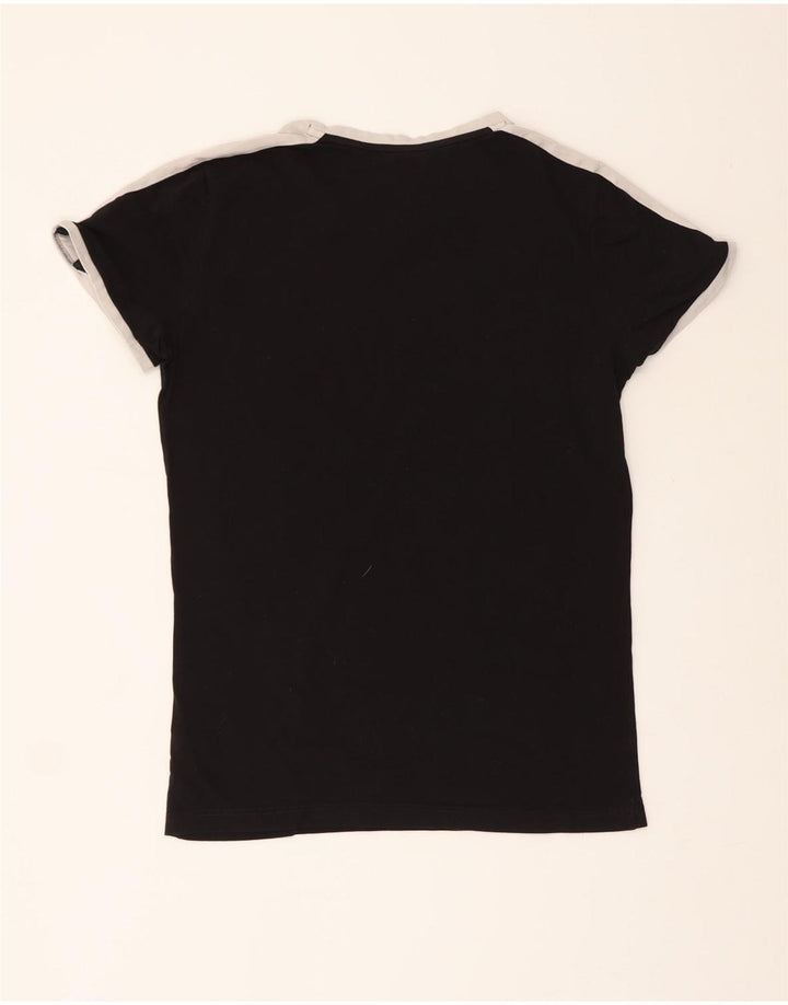 PUMA Mens T-Shirt Top Medium Black Colourblock Cotton Vintage Puma and Second-Hand Puma from Messina Hembry 