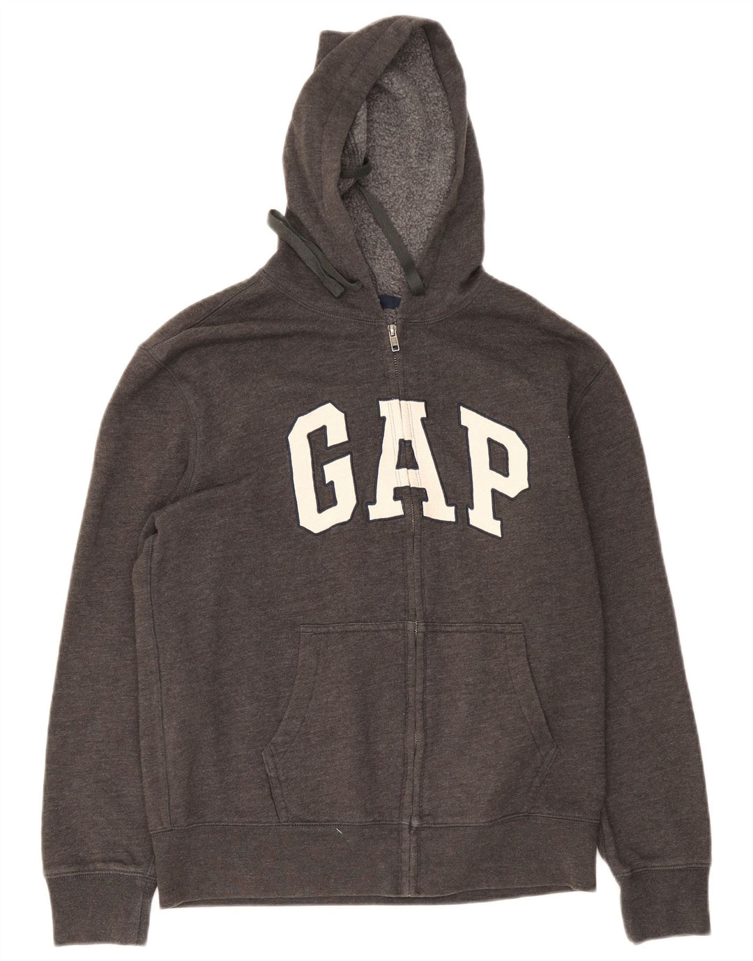 Gap Sweat à Capuche Graphique Zippé Homme Gris Moyen Moucheté Coton