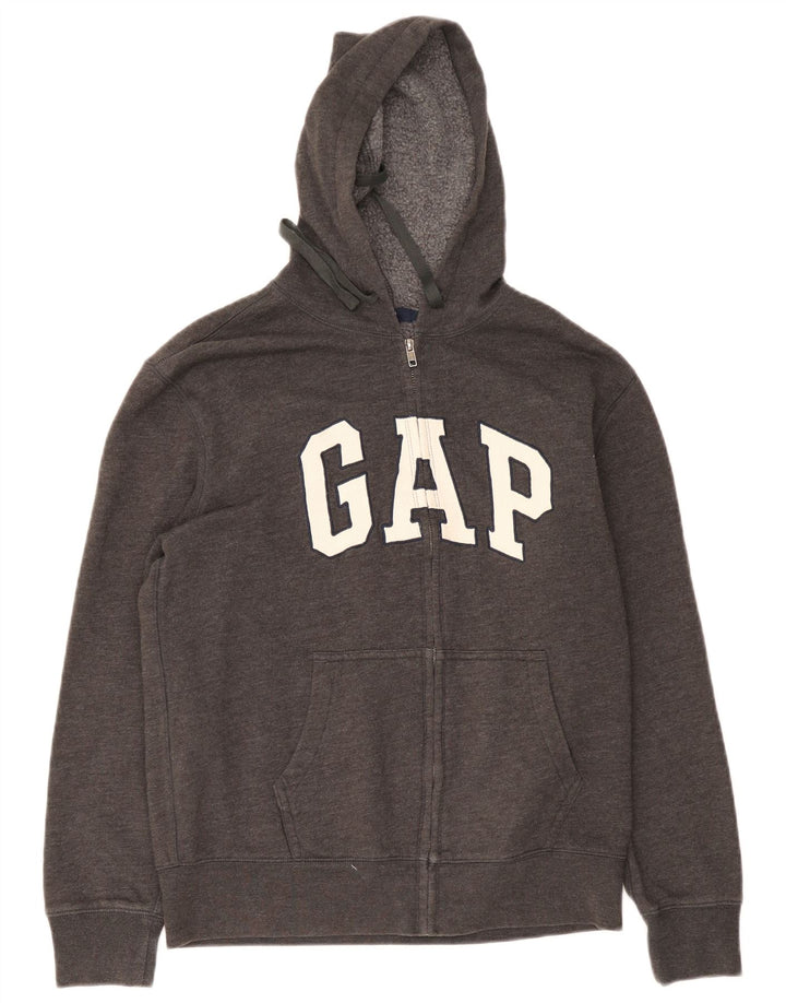 Gap Sweat à Capuche Graphique Zippé Homme Gris Moyen Moucheté Coton