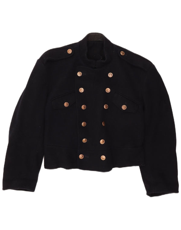 Veste Boléro Militaire Femme Vintage UK 12 Bleu Marine Moyen
