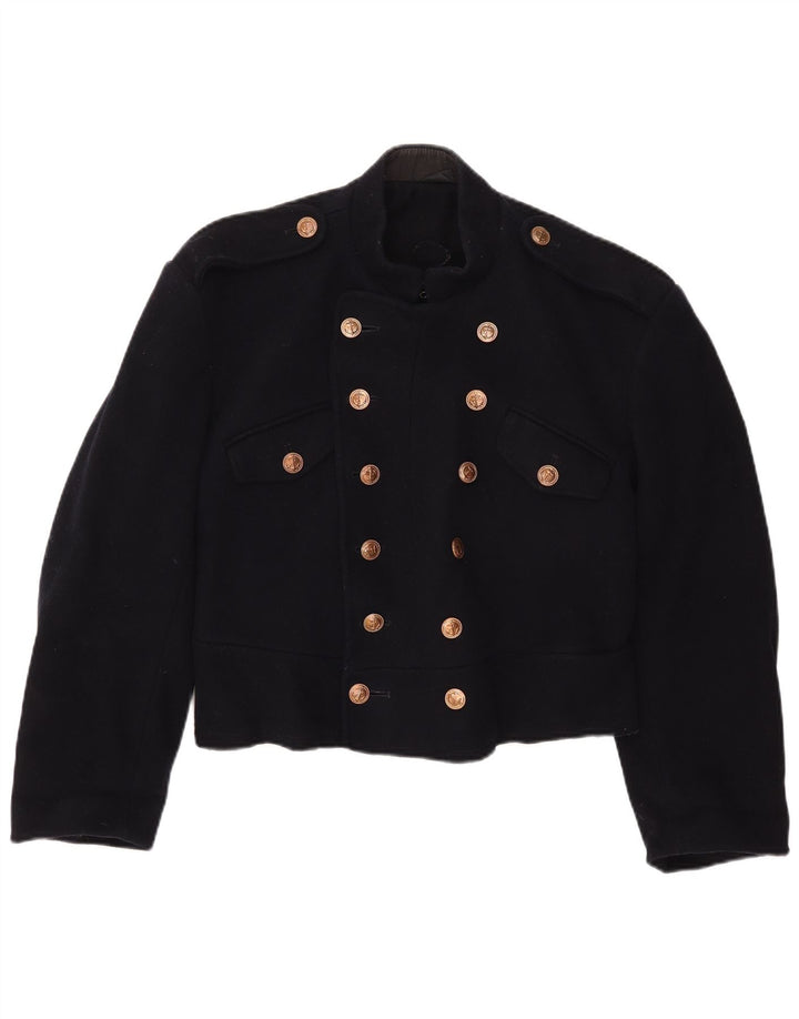 Veste Boléro Militaire Femme Vintage UK 12 Bleu Marine Moyen