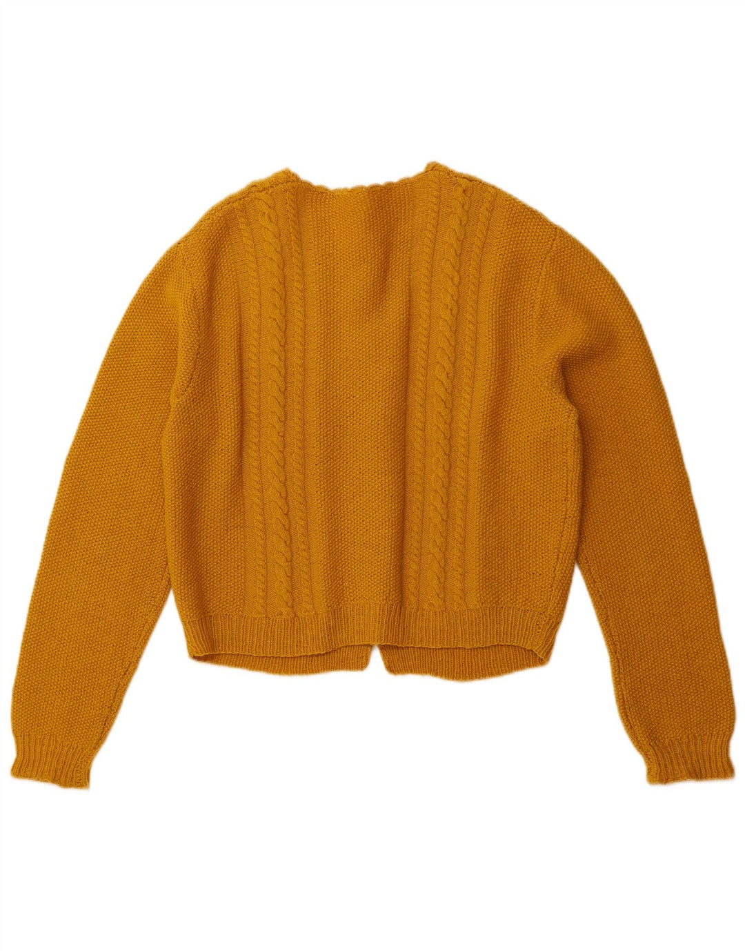 VINTAGE Femmes Crop Cardigan Pull UK 10 Petit Jaune