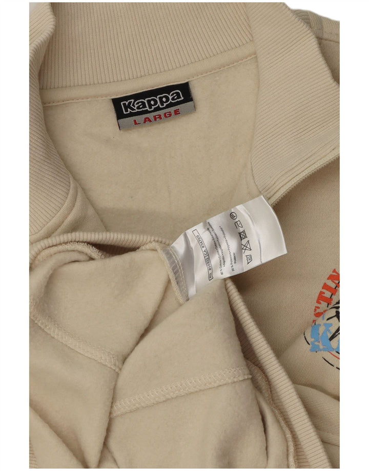 Kappa Veste de Survêtement Graphique Homme Large Blanc Cassé Coton
