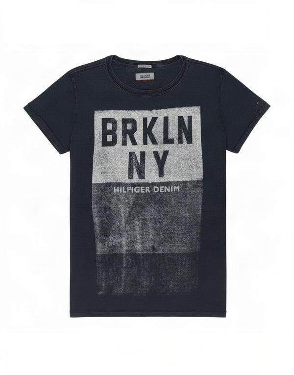 Tommy Hilfiger T-Shirt Brooklyn Graphic Homme Bleu Marine Moyen Coton
