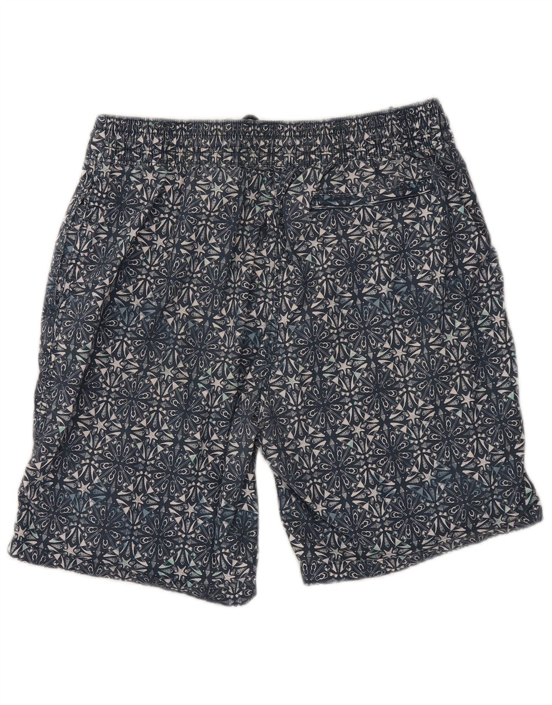 Short de Bain Homme Fat Face Coton Géométrique Bleu Marine Moyen