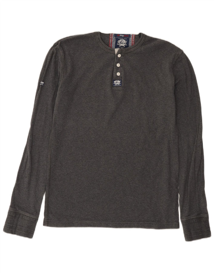 Superdry Haut à Manches Longues Heritage Homme Gris Moyen Coton