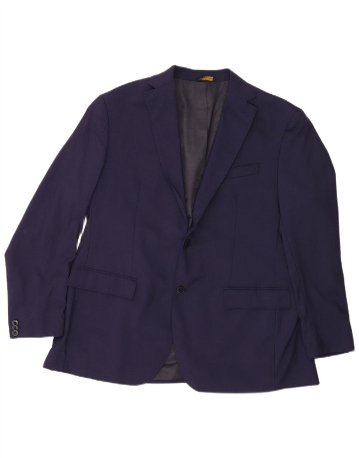 Pierre Cardin Veste Blazer 2 Boutons Homme UK 40 Grande Laine Bleu Marine
