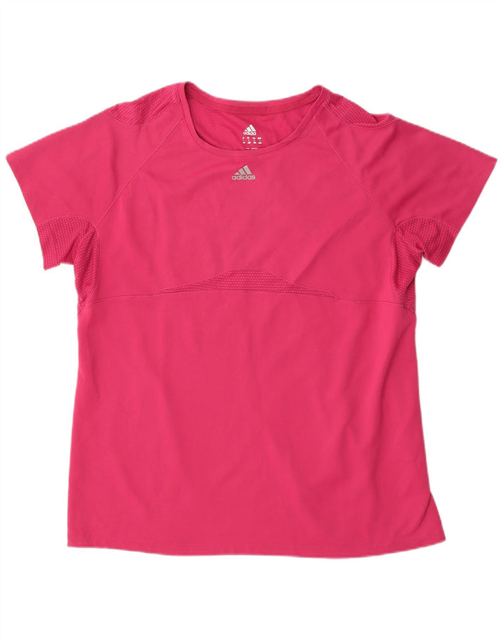 Adidas T-Shirt Femme Top UK 18 XL Rose Polyester