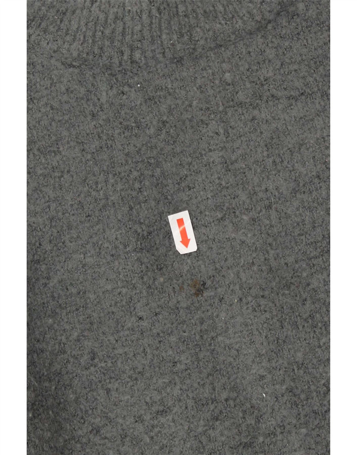 Zara Pull surdimensionné à col rond pour femme UK 14 Acrylique gris moyen