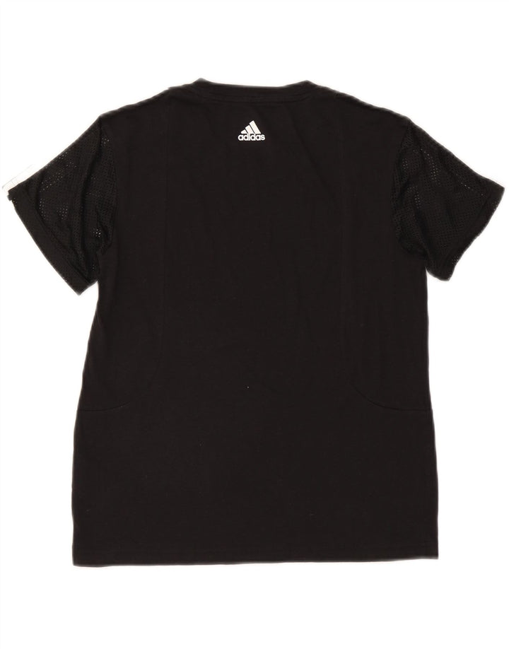 Adidas T-Shirt Femme Top UK 8/10 Petit Noir Polyester