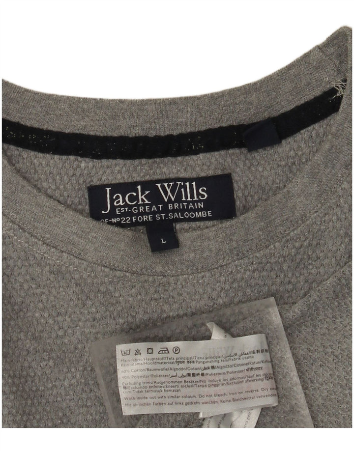JACK WILLS T-Shirt Homme Haut Large Gris Coton
