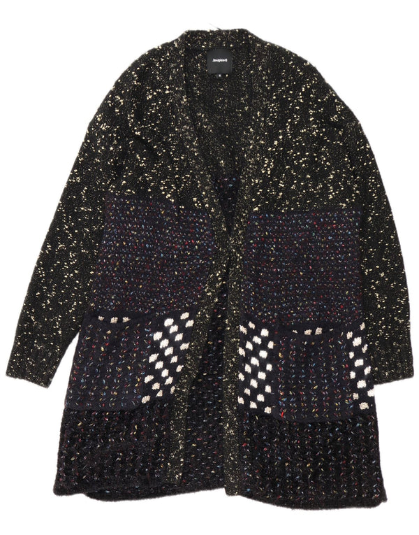 Desigual Cardigan long pour femme UK 44 Medium Noir moucheté