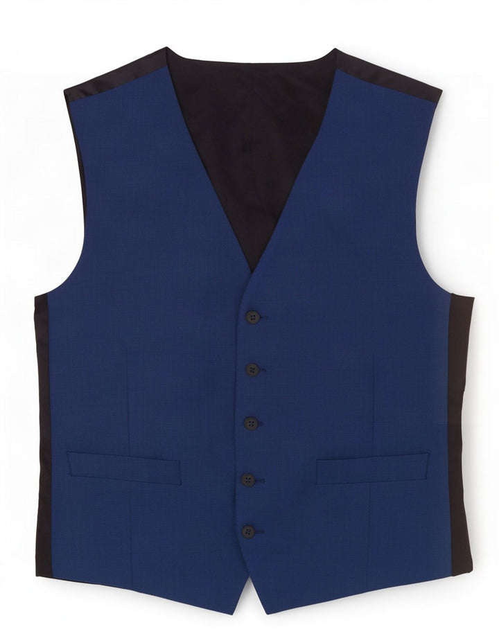 Ben Sherman Gilet Homme Petit Bleu Colorblock Laine