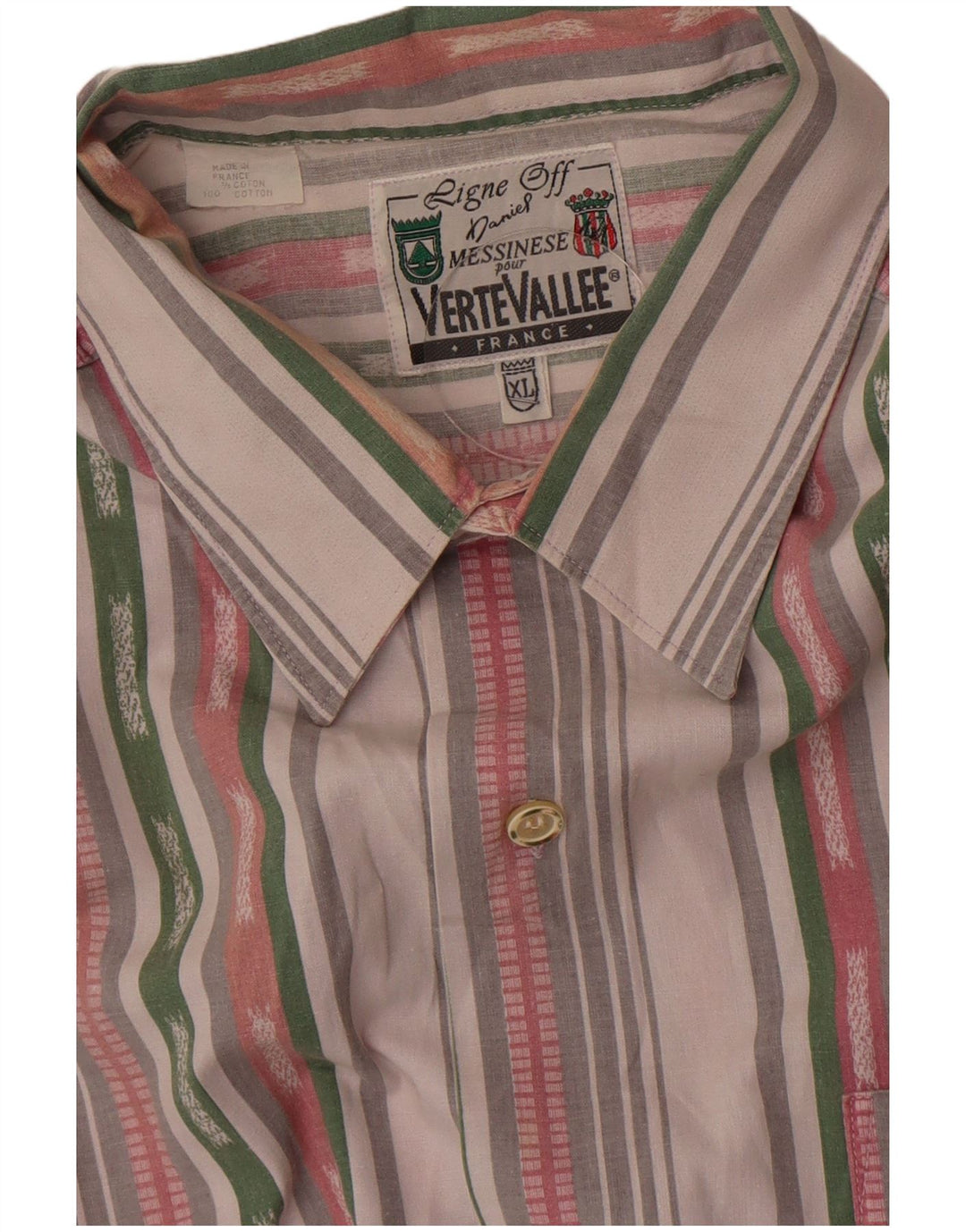 Chemise Homme Verte Vallée XL Coton Rayé Multicolore