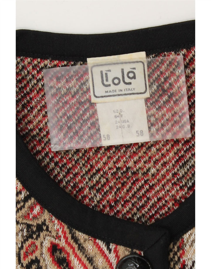 Liola Veste Blazer 5 Boutons pour Femme UK 24 4XL Laine Paisley Multicolore