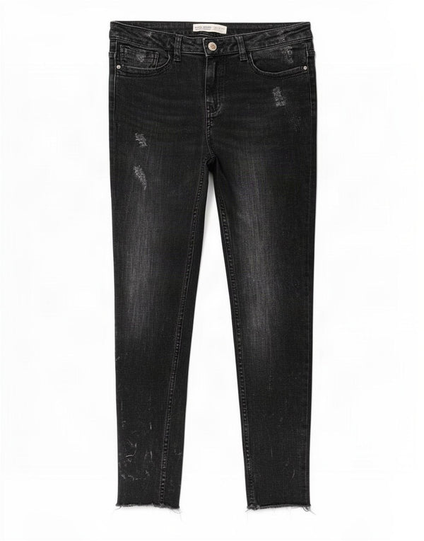 Zara Jean skinny effet vieilli pour femme EU 36 XS W26 L27 Noir