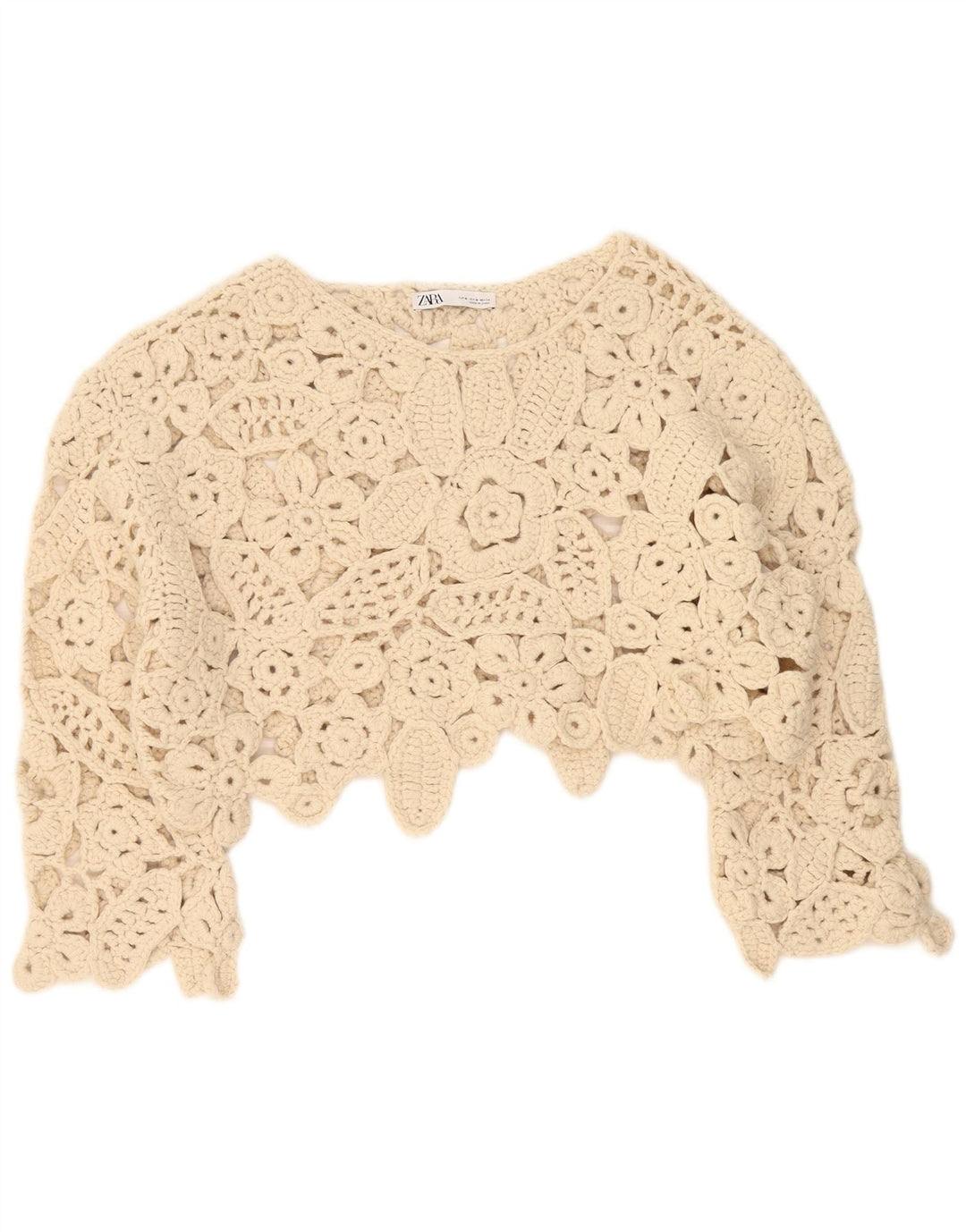 Zara Chemisier surdimensionné à manches 3/4 pour femme Beige moyen UK 14