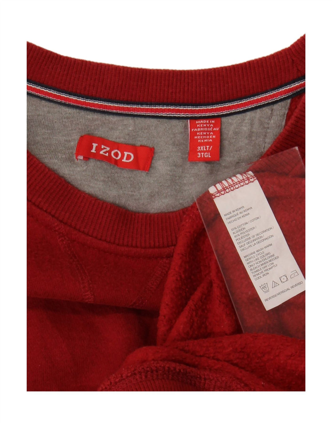 IZOD Mens Big & Tall Sweatshirt Jumper 3XL Red Cotton Vintage Izod and Second-Hand Izod from Messina Hembry 