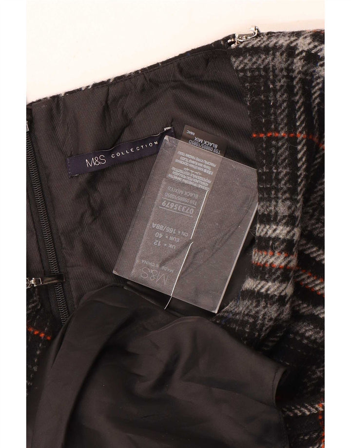 Marks & Spencer Robe droite sans manches pour femme UK 12 Medium Black Plaid