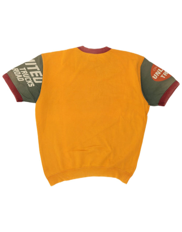 Unlimited Sweat-shirt à manches courtes pour homme Jaune moyen Colourblock